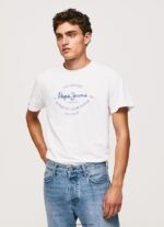 hombres playera con logo estampado Pepe Jeans 44JTZ921 blanco - Imagen 3