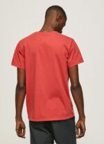 hombres playera con logo estampado Pepe Jeans 44JTZ946 estudio rojo - Imagen 4
