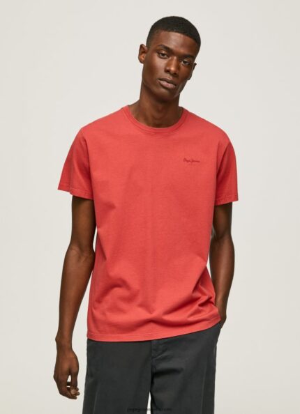 hombres playera con logo estampado Pepe Jeans 44JTZ946 estudio rojo