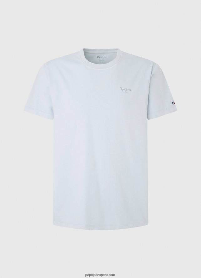 hombres playera con logo estampado Pepe Jeans 44JTZ947 blanqueador azul - Imagen 5