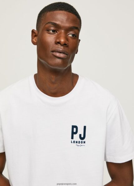 hombres playera con logo estampado Pepe Jeans 44JTZ953 blanco