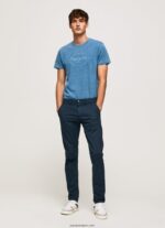hombres playera con logo estampado Pepe Jeans 44JTZ967 azul claro - Imagen 2