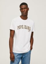 hombres playera con logo estampado Pepe Jeans 44JTZ970 blanco