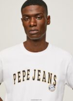 hombres playera con logo estampado Pepe Jeans 44JTZ970 blanco - Imagen 3
