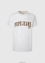 hombres playera con logo estampado Pepe Jeans 44JTZ970 blanco - Imagen 5