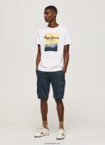 hombres playera con logo estampado Pepe Jeans 44JTZ974 blanco - Imagen 2