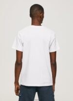 hombres playera con logo estampado Pepe Jeans 44JTZ974 blanco - Imagen 4