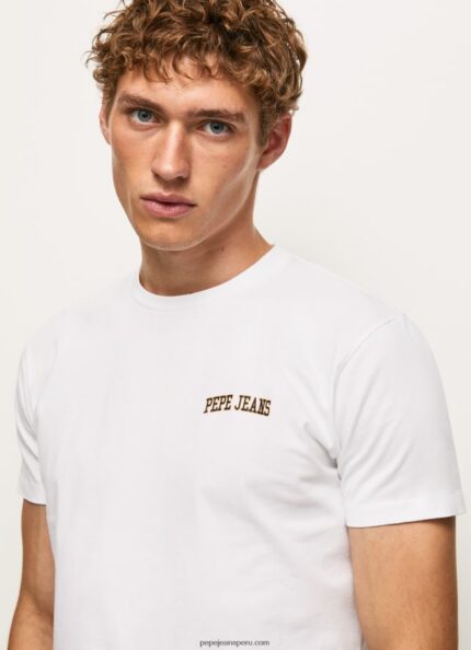 hombres playera con logo estampado Pepe Jeans 44JTZ978 blanco