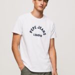 hombres playera con logo estampado Pepe Jeans 44JTZ982 blanco