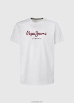 hombres playera con logo estampado Pepe Jeans 44JTZ998 blanco - Imagen 5