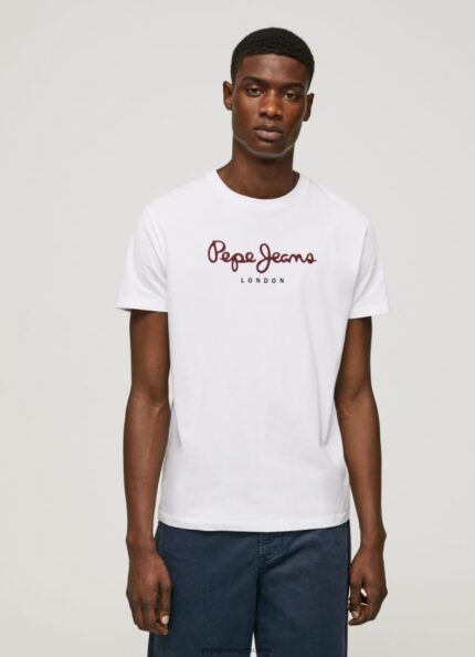 hombres playera con logo estampado Pepe Jeans 44JTZ998 blanco