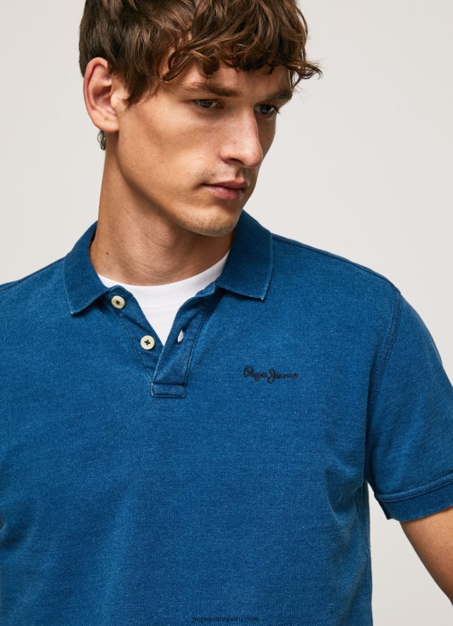 hombres playera tipo polo con efecto desgastado Pepe Jeans 44JTZ1079 índigo - Imagen 3