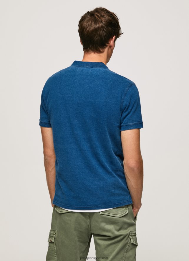 hombres playera tipo polo con efecto desgastado Pepe Jeans 44JTZ1079 índigo - Imagen 4
