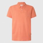 hombres polo de algodón de lino Pepe Jeans 44JTZ1088 calabaza naranja