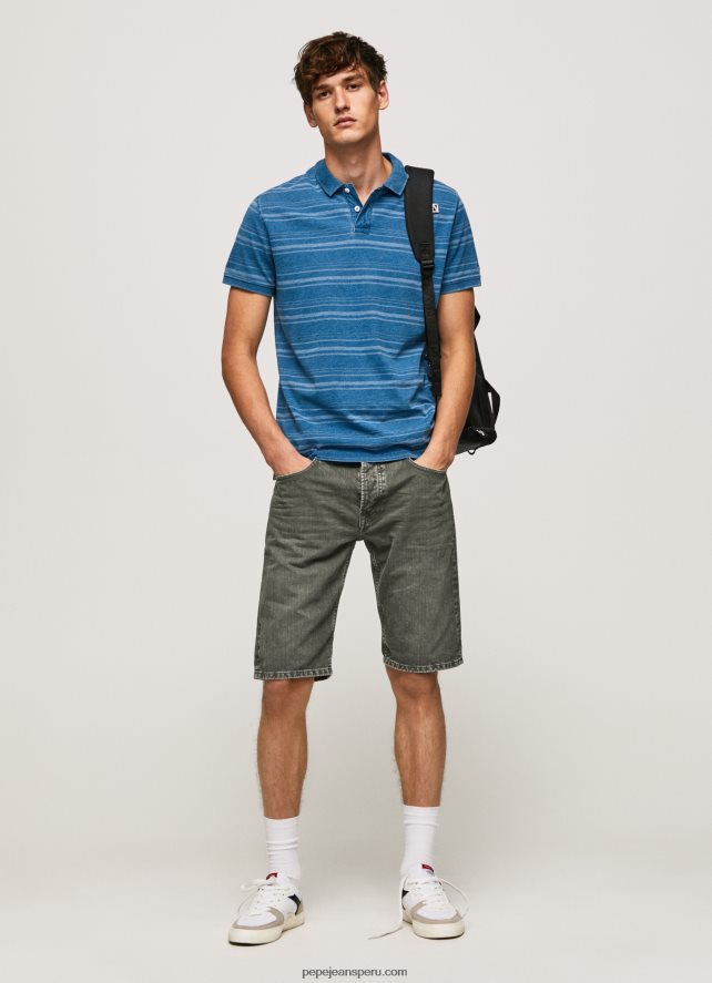 hombres polo de algodón estampado a rayas Pepe Jeans 44JTZ1083 índigo - Imagen 2