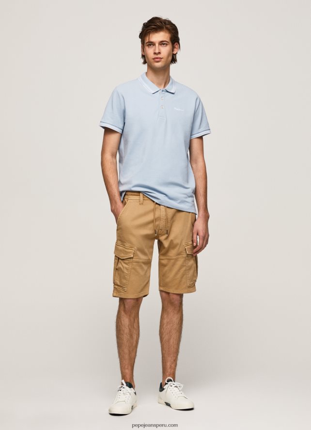hombres polo de piqué con logo bordado Pepe Jeans 44JTZ1080 blanqueador azul - Imagen 2