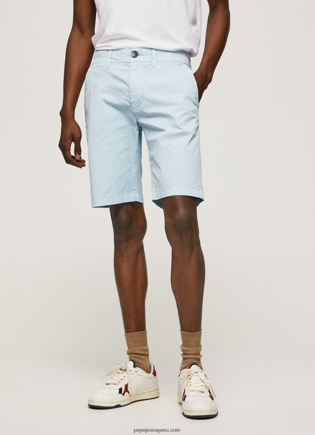 hombres shorts chinos de algodón Pepe Jeans 44JTZ1115 blanqueador azul - Imagen 2