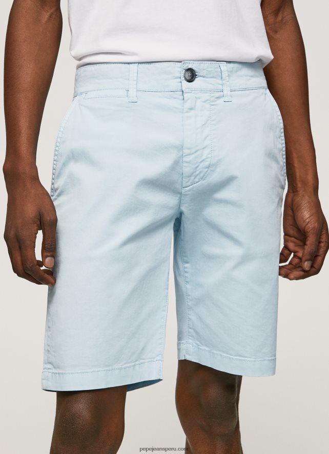 hombres shorts chinos de algodón Pepe Jeans 44JTZ1115 blanqueador azul - Imagen 3