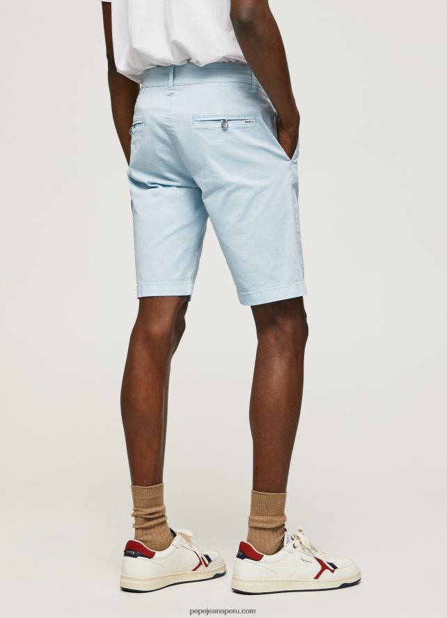 hombres shorts chinos de algodón Pepe Jeans 44JTZ1115 blanqueador azul - Imagen 4