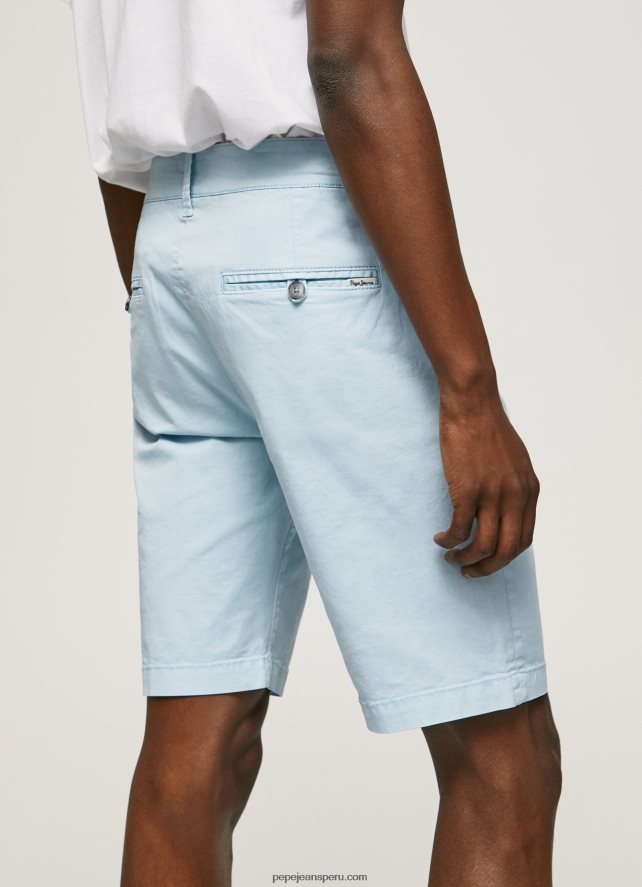 hombres shorts chinos de algodón Pepe Jeans 44JTZ1115 blanqueador azul - Imagen 5