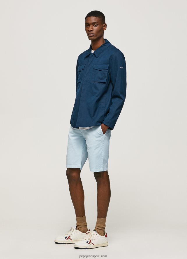 hombres shorts chinos de algodón Pepe Jeans 44JTZ1115 blanqueador azul - Imagen 1