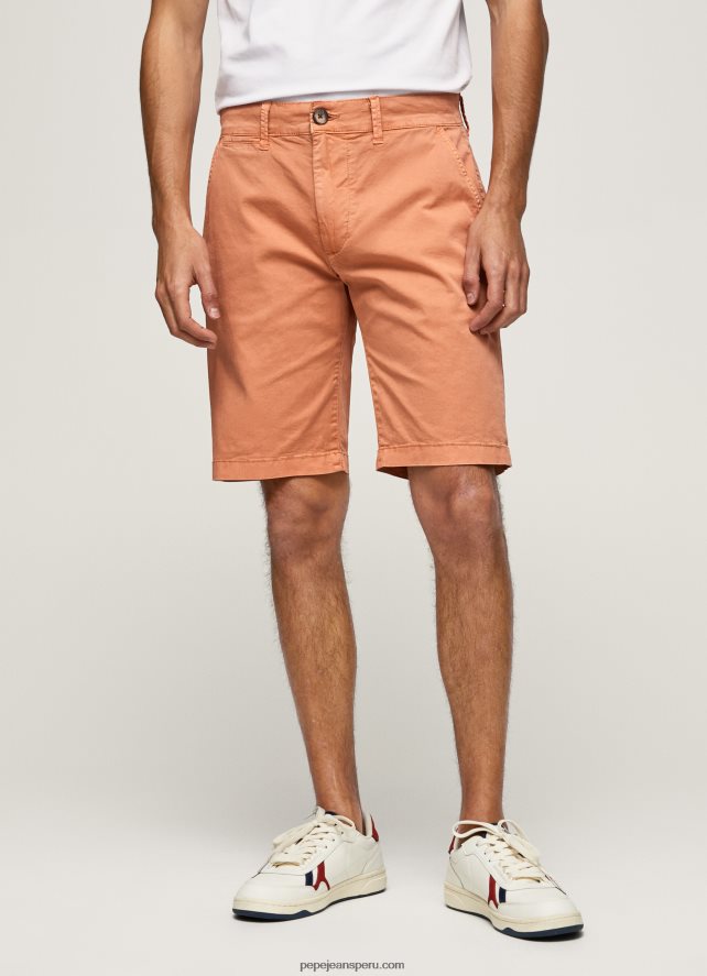 hombres shorts chinos de algodón Pepe Jeans 44JTZ1132 calabaza naranja - Imagen 2