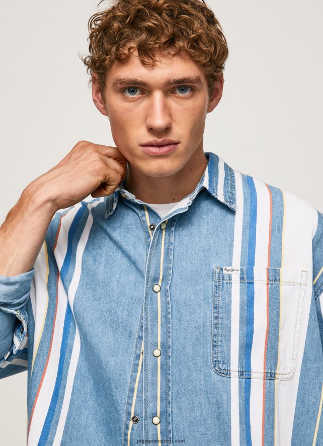 hombres sobrecamisa vaquera oversize devon Pepe Jeans 44JTZ1021 mezclilla - Imagen 4