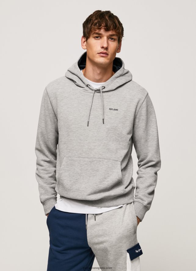 hombres sudadera con capucha de algodón ajustable Pepe Jeans 44JTZ896 gris marga - Imagen 1