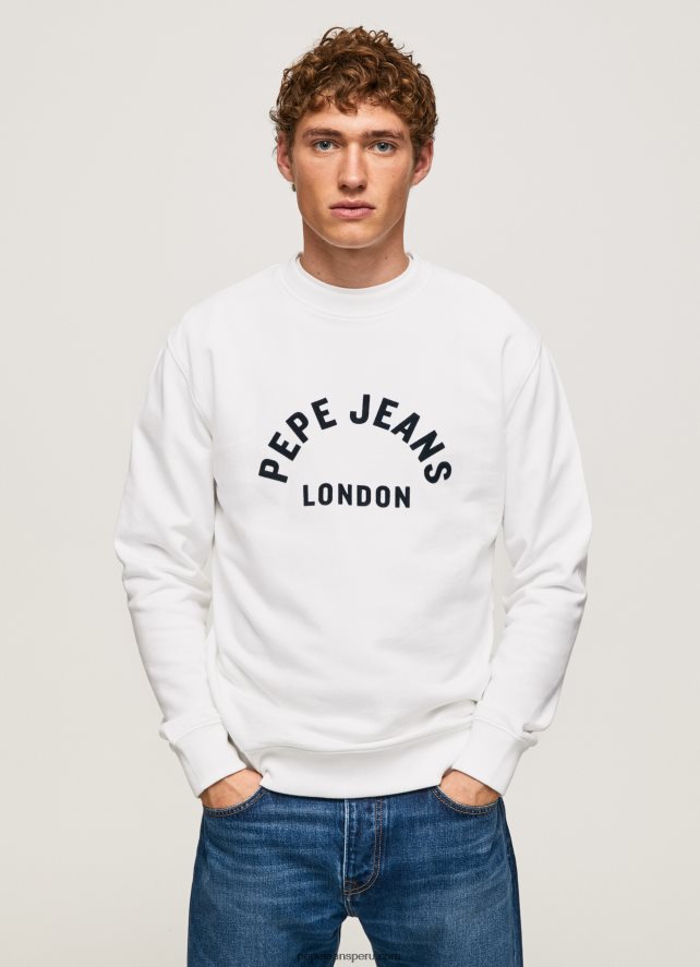hombres_sudadera_con_logo_estampado_pepe_jeans_44jtz901_blanco.jpg hombres sudadera con logo estampado Pepe Jeans 44JTZ901 blanco - Imagen 1