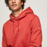 hombres suéter con capucha Pepe Jeans 44JTZ909 estudio rojo