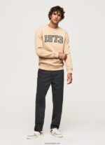 hombres suéter con logo 1973 Pepe Jeans 44JTZ889 piedra - Imagen 2