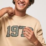hombres suéter con logo 1973 Pepe Jeans 44JTZ889 piedra