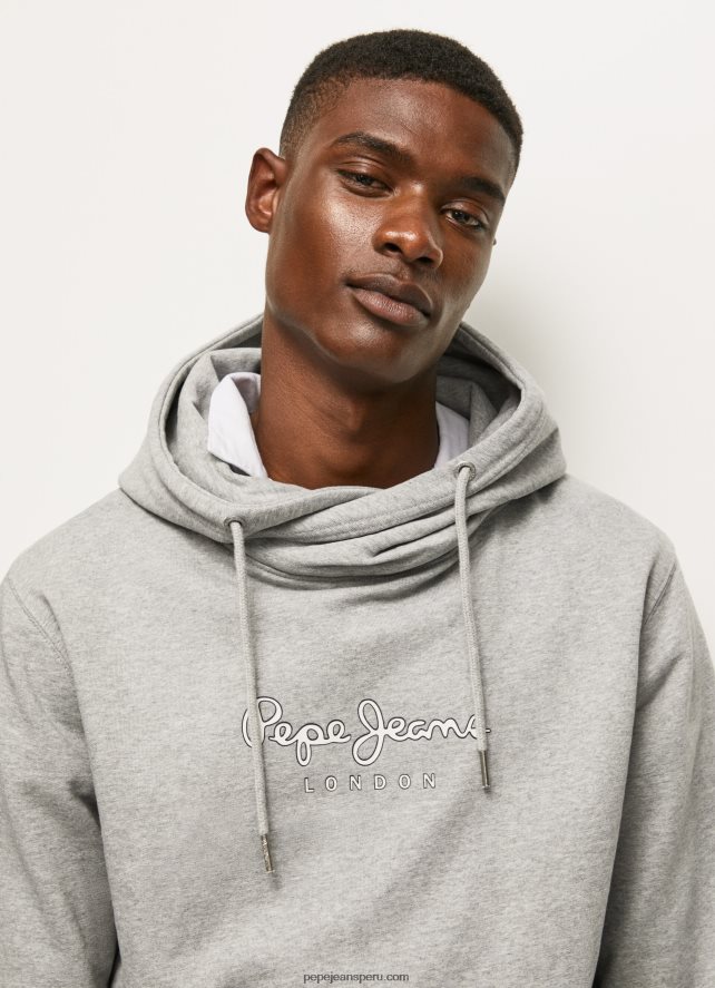hombres suéter con logo de alta densidad Pepe Jeans 44JTZ904 gris marga - Imagen 3