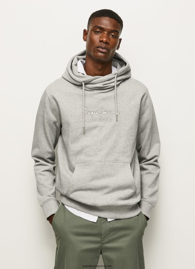 hombres suéter con logo de alta densidad Pepe Jeans 44JTZ904 gris marga - Imagen 1
