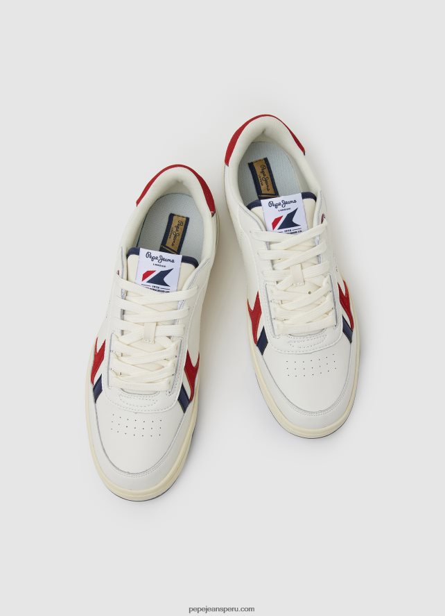 hombres tenis combinados kore vintage Pepe Jeans 44JTZ1172 rojo - Imagen 2