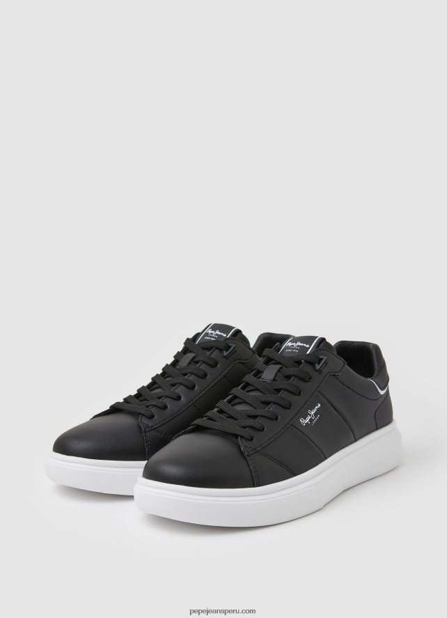 hombres tenis Eaton con parte de cuero Pepe Jeans 44JTZ1198 negro - Imagen 3