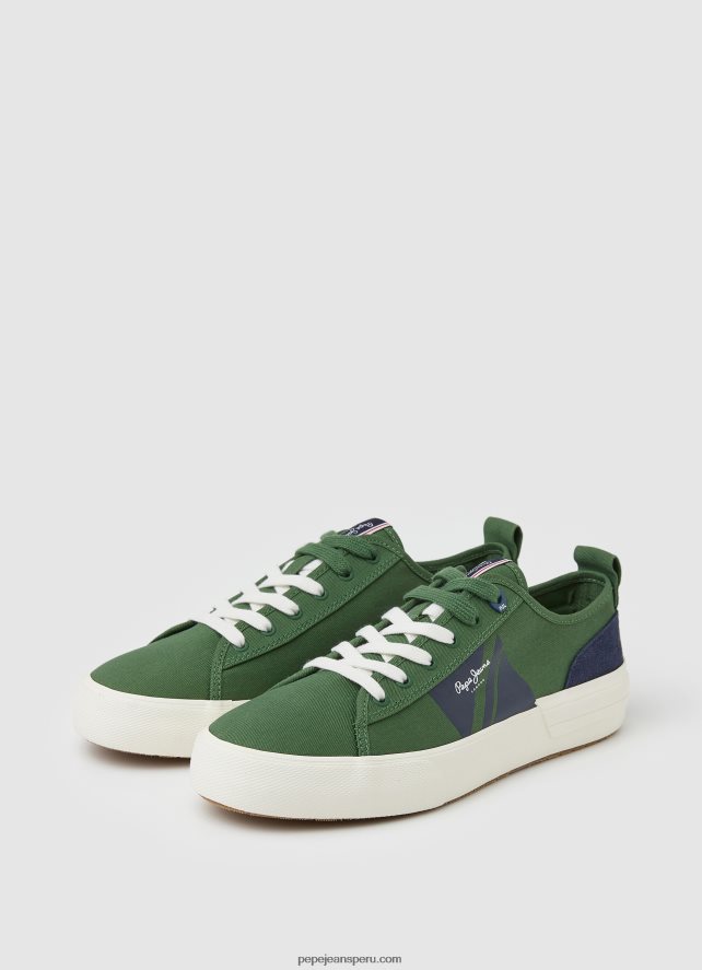 hombres tenis vulcanizados con bandera allen Pepe Jeans 44JTZ1205 oliva militar - Imagen 3