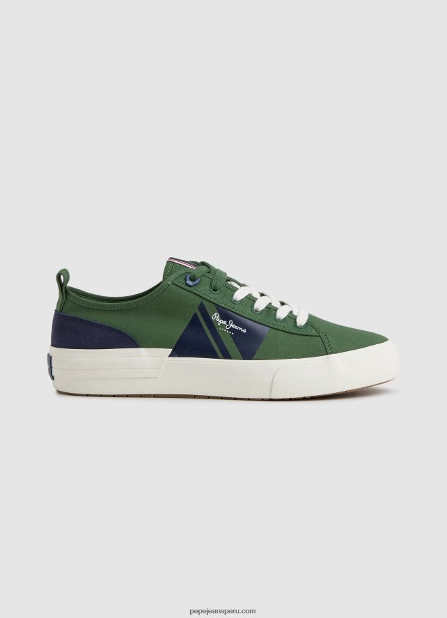 hombres tenis vulcanizados con bandera allen Pepe Jeans 44JTZ1205 oliva militar - Imagen 1