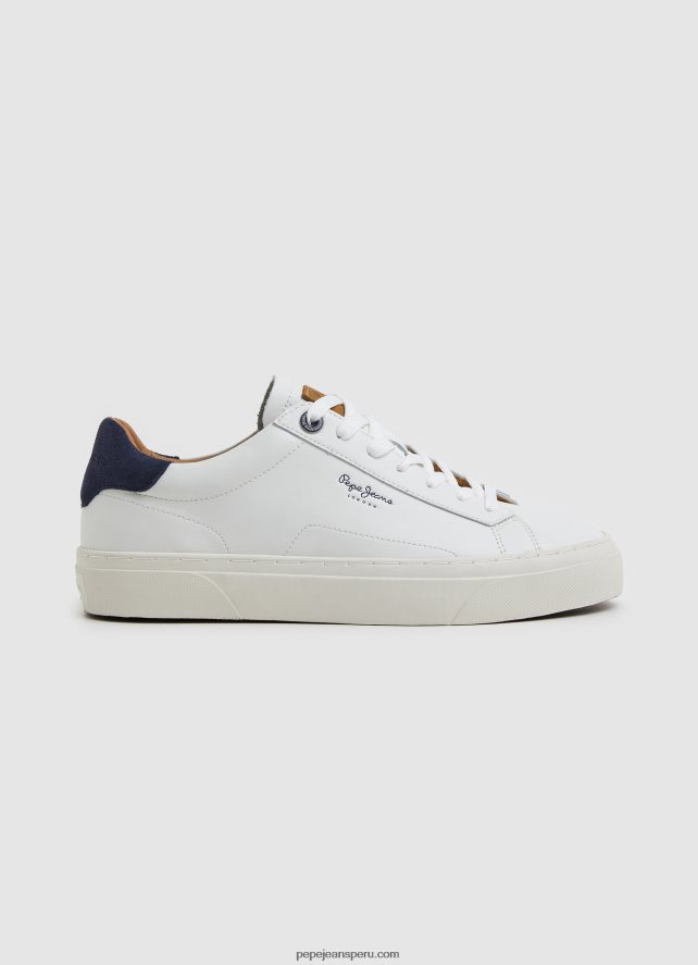hombres zapatillas yogi originales de piel Pepe Jeans 44JTZ1186 blanco - Imagen 2