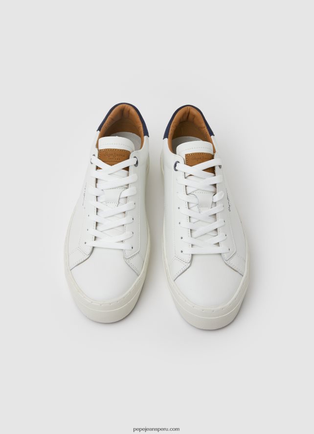 hombres zapatillas yogi originales de piel Pepe Jeans 44JTZ1186 blanco - Imagen 3