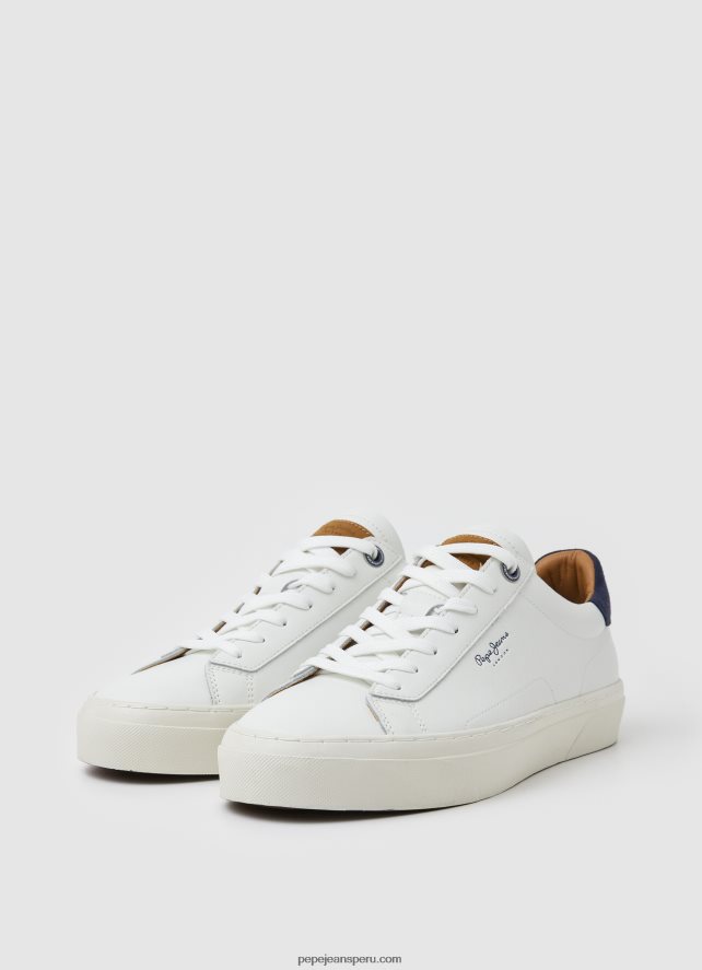 hombres zapatillas yogi originales de piel Pepe Jeans 44JTZ1186 blanco - Imagen 4