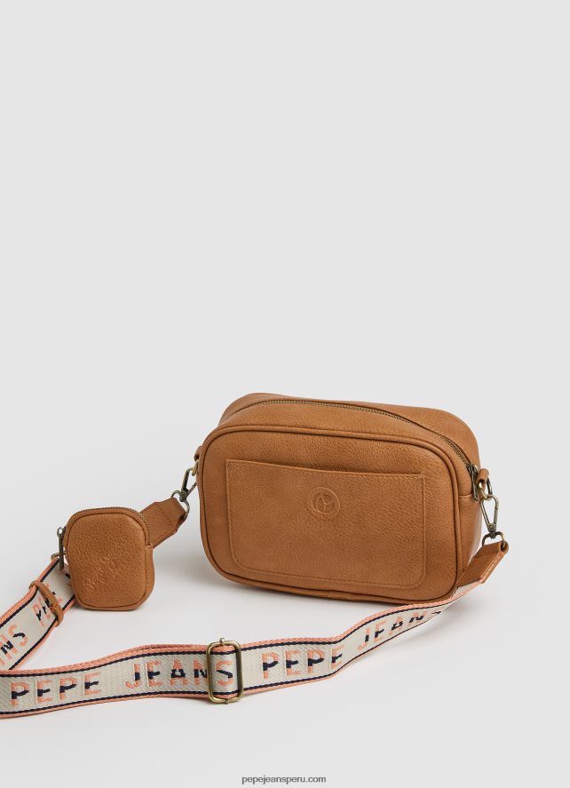 mujer bolsa crossbody con logo en relieve Pepe Jeans 44JTZ714 camello - Imagen 2