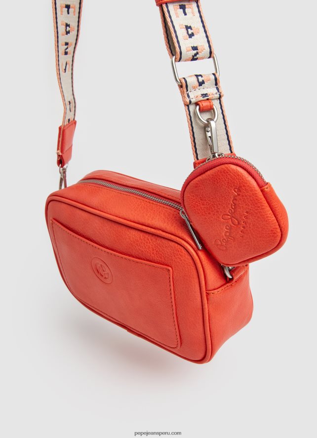 mujer bolsa crossbody con logo en relieve Pepe Jeans 44JTZ715 durazno - Imagen 2