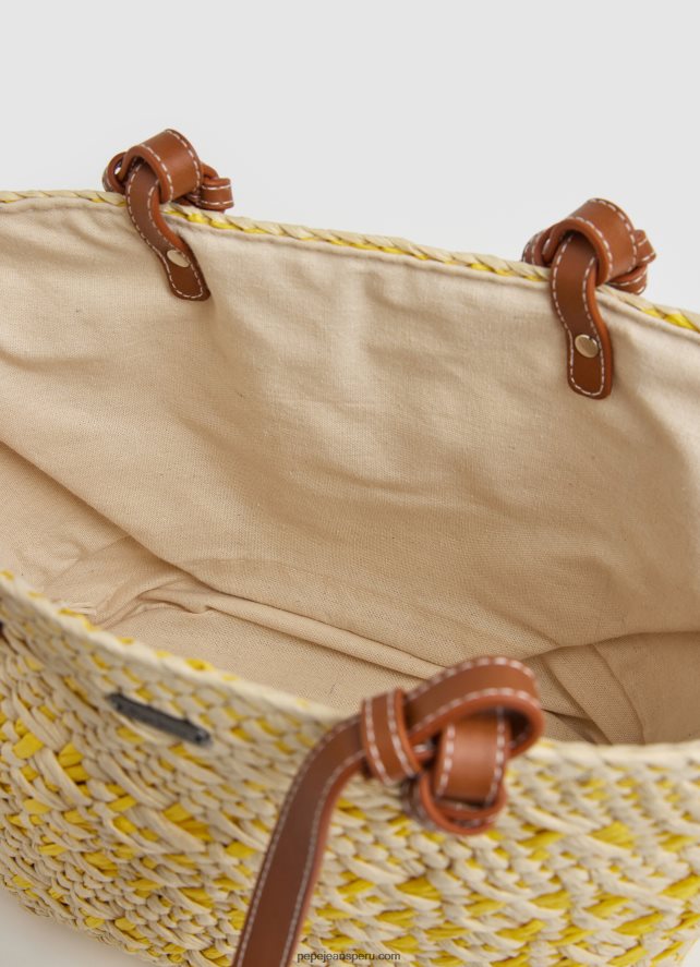 mujer bolsa de canasta de paja tejida Pepe Jeans 44JTZ725 brillar - Imagen 3