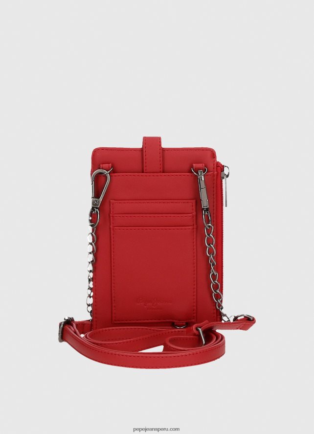 mujer bolsa de móvil a cuadros Pepe Jeans 44JTZ728 estudio rojo - Imagen 2
