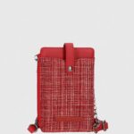 mujer bolsa de móvil a cuadros Pepe Jeans 44JTZ728 estudio rojo