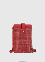 mujer bolsa de móvil a cuadros Pepe Jeans 44JTZ728 estudio rojo