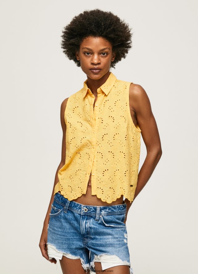 mujer camisa con abertura en la sisa Pepe Jeans 44JTZ330 brillar - Imagen 3