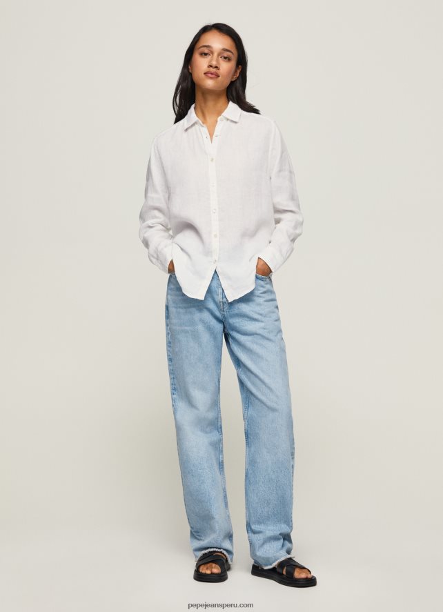 mujer_camisa_regular_fit_lisa_pepe_jeans_44jtz333_blanco.jpg mujer camisa regular fit lisa Pepe Jeans 44JTZ333 blanco - Imagen 1