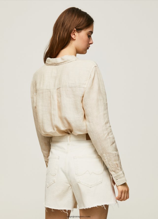 mujer camisa regular fit lisa Pepe Jeans 44JTZ359 suero de la leche - Imagen 4